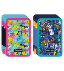 Astuccio Colors 3 zip - 13 x 20 x 7,5 cm - tessuto - fantasie assortite - Colorosa