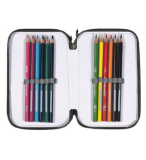 Astuccio Colors 3 zip - 13 x 20 x 7,5 cm - tessuto - fantasie assortite - Colorosa