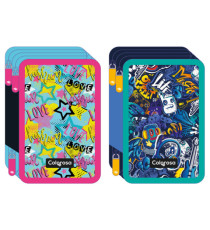 Astuccio Colors 3 zip - 13 x 20 x 7,5 cm - tessuto - fantasie assortite - Colorosa