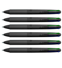 Astuccio penne a sfera All Black - punta 1,00 mm - 4 colori  - Osama - conf. 6 pezzi