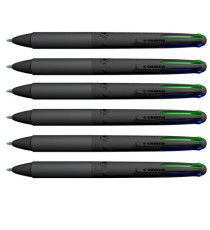 Astuccio penne a sfera All Black - punta 1,00 mm - 4 colori  - Osama - conf. 6 pezzi