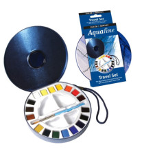 Acquerelli Aquafine Godet - colori assortiti - Daler Rowney - scatola in metallo 18 acquerelli + pennello + 2 tavolozze
