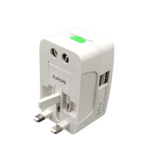 Adattatore da viaggio universale - 2 prese USB - bianco - MKC Melchioni