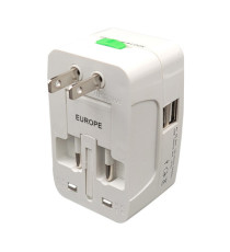 Adattatore da viaggio universale - 2 prese USB - bianco - MKC Melchioni