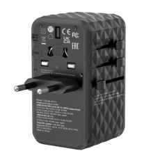 Adattatore da viaggio UTA-06 2x USB-C PD 100W & QC 4+ / 2x USB-A QC 3.0 - Verbatim - 32121 Adattatore da viaggio UTA-06 2x USB-C PD 100W & QC 4+ / 2x USB-A QC 3.0 - Verbatim - 32121