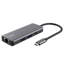Adattatore multiporta Dalyx - USB-C 6 in 1 - alluminio - argento - Trust
