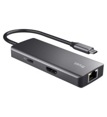 Adattatore multiporta Dalyx - USB-C 6 in 1 - alluminio - argento - Trust