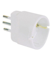 Adattatore semplice con spina 2P+T 10A - presa Schuko 10A - MKC