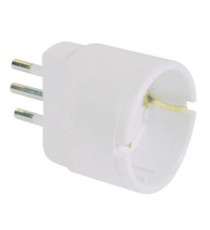 Adattatore semplice con spina 2P+T 10A - presa Schuko 10A - MKC