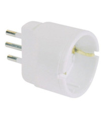 Adattatore semplice con spina 2P+T 10A - presa Schuko 10A - MKC