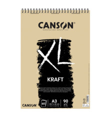 Album spiralato lato corto XL kraft - A3 - 90 gr - 60 fogli - Canson Album spiralato lato corto XL kraft - A3 - 90 gr - 60 fogli - Canson