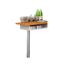 Allungo angolo Ristoro - punto caffè - 60 x 45 x 84 cm - bianco/noce chiaro