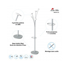 Appendiabiti - con portaombrelli - 5 posti - 187 x 38 cm - bianco - Alba Appendiabiti - con portaombrelli - 5 posti - 187 x 38 cm - bianco - Alba