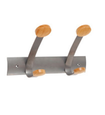 Appendiabiti da muro - 2 posti - 30 x 11,2 x 17,5 cm - metallo/legno - grigio metallo/legno chiaro - Alba Appendiabiti da muro - 2 posti - 30 x 11,2 x 17,5 cm - metallo/legno - grigio metallo/legno chiaro - Alba