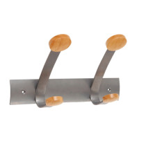 Appendiabiti da muro - 2 posti - 30 x 11,2 x 17,5 cm - metallo/legno - grigio metallo/legno chiaro - Alba Appendiabiti da muro - 2 posti - 30 x 11,2 x 17,5 cm - metallo/legno - grigio metallo/legno chiaro - Alba