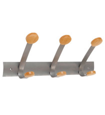 Appendiabiti da muro - 3 posti - 45 x 11,2 x 17,5 cm - metallo/legno - grigio metallo/legno chiaro - Alba Appendiabiti da muro - 3 posti - 45 x 11,2 x 17,5 cm - metallo/legno - grigio metallo/legno chiaro - Alba