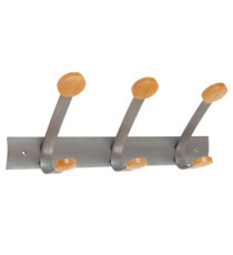 Appendiabiti da muro - 3 posti - 45 x 11,2 x 17,5 cm - metallo/legno - grigio metallo/legno chiaro - Alba Appendiabiti da muro - 3 posti - 45 x 11,2 x 17,5 cm - metallo/legno - grigio metallo/legno chiaro - Alba
