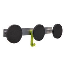 Appendiabiti da muro - 3 posti - 45 x 7 x 9 cm - nero/acciaio - Alba Appendiabiti da muro - 3 posti - 45 x 7 x 9 cm - nero/acciaio - Alba