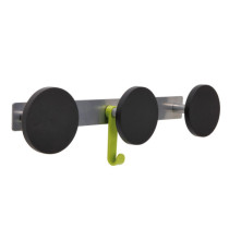 Appendiabiti da muro - 3 posti - 45 x 7 x 9 cm - nero/acciaio - Alba Appendiabiti da muro - 3 posti - 45 x 7 x 9 cm - nero/acciaio - Alba