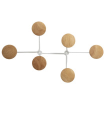 Appendiabiti da muro - 6 posti - 12 x 28 x 7 cm - metallo/legno - bianco - Alba Appendiabiti da muro - 6 posti - 12 x 28 x 7 cm - metallo/legno - bianco - Alba
