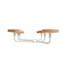 Appendiabiti da muro - 6 posti - 12 x 28 x 7 cm - metallo/legno - bianco - Alba Appendiabiti da muro - 6 posti - 12 x 28 x 7 cm - metallo/legno - bianco - Alba