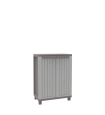 Armadietto JWood 68 - 2 ante - 68 x 37,5 x 91,5 cm - PPL - effetto legno - grigio tortora - Terry