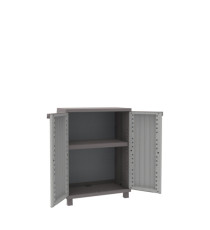Armadietto JWood 68 - 2 ante - 68 x 37,5 x 91,5 cm - PPL - effetto legno - grigio tortora - Terry