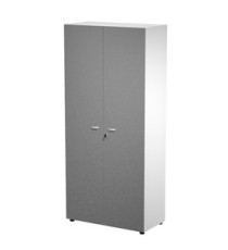 Armadio alto con ante Essence - con serratura - 90 x 45,8 x 200 cm - bianco/antracite