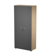 Armadio alto con ante Essence - con serratura - 90 x 45,8 x 200 cm - rovere/antracite