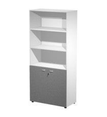 Armadio alto con ante inferiori Essence - con serratura - 90 x 45 x 200 cm - bianco/antracite