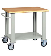 Banco da lavoro - con ruote - 100 x 75 x 90 cm - grigio/legno - Tecnotelai Banco da lavoro - con ruote - 100 x 75 x 90 cm - grigio/legno - Tecnotelai