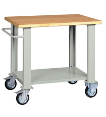 Banco da lavoro - con ruote - 100 x 75 x 90 cm - grigio/legno - Tecnotelai Banco da lavoro - con ruote - 100 x 75 x 90 cm - grigio/legno - Tecnotelai