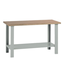 Banco da lavoro - senza cassetti - 150 x 75 x 90 cm - grigio/legno - Tecnotelai Banco da lavoro - senza cassetti - 150 x 75 x 90 cm - grigio/legno - Tecnotelai