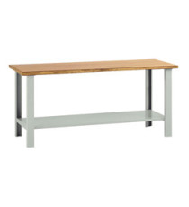 Banco da lavoro - senza cassetti - 200 x 75 x 90 cm - grigio/legno - Tecnotelai Banco da lavoro - senza cassetti - 200 x 75 x 90 cm - grigio/legno - Tecnotelai