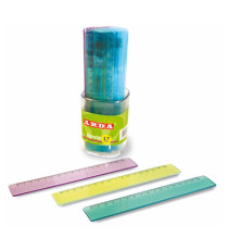 Barattolo 30 righelli - 17cm - colori trasparenti assortiti - Arda