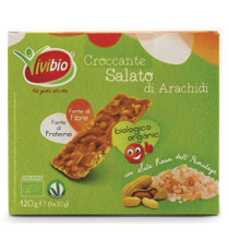 Barretta croccante - arachidi - salato - 120 gr - Vivibio Barretta croccante - arachidi - salato - 120 gr - Vivibio