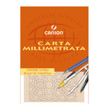 Blocco carta opaca millimetrata - 210x297mm - 10 fogli - 80gr - Canson Blocco carta opaca millimetrata - 210x297mm - 10 fogli - 80gr - Canson