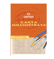 Blocco carta opaca millimetrata - 297x420mm - 10 fogli - 80gr - Canson Blocco carta opaca millimetrata - 297x420mm - 10 fogli - 80gr - Canson