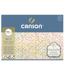 Blocco collato 4 lati Aquarelle - 23x31 cm - 300 gr - 20 fogli - grana fine - Canson Blocco collato 4 lati Aquarelle - 23x31 cm - 300 gr - 20 fogli - grana fine - Canson