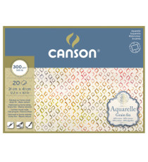 Blocco collato 4 lati Aquarelle - 31x41 cm - 300 gr - 20 fogli - grana fine - Canson Blocco collato 4 lati Aquarelle - 31x41 cm - 300 gr - 20 fogli - grana fine - Canson