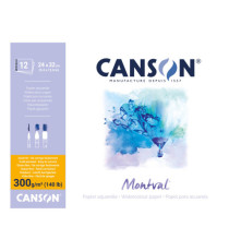 Blocco collato lato corto Montval - 24x32  cm - 300 gr - 12 fogli - Canson Blocco collato lato corto Montval - 24x32  cm - 300 gr - 12 fogli - Canson