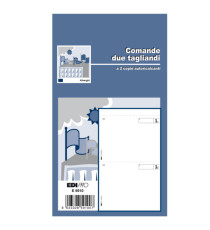 Blocco comande a 2 tagliandi - 25/25 fogli autoricalcanti - 17 x 9,9cm - Edipro Blocco comande a 2 tagliandi - 25/25 fogli autoricalcanti - 17 x 9,9cm - Edipro