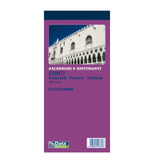 Blocco conti ristoranti/pizzerie/trattorie - 21,5 x 10 cm - 100 copie - DU162100000 - Data Ufficio