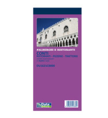 Blocco conti ristoranti/pizzerie/trattorie - 50 copie - 21,5 x 10 cm - DU1621C0000 - Data Ufficio Blocco conti ristoranti/pizzerie/trattorie - 50 copie - 21,5 x 10 cm - DU1621C0000 - Data Ufficio