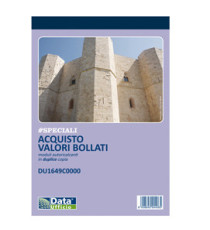 Blocco distinta acquisto carte valori - 50/50 copie autoricalcanti - 21,5 x 14,8 cm -DU1649C0000 - Data Ufficio Blocco distinta acquisto carte valori - 50/50 copie autoricalcanti - 21,5 x 14,8 cm -DU1649C0000 - Data Ufficio