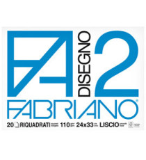 Blocco F2 - 24x33cm - 20 fogli - 110gr - liscio - squadrato - 4 angoli - Fabriano