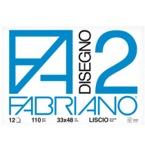 Blocco F2 - 33x48mm - 12 fogli - 110gr - liscio - collato - Fabriano