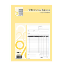 Blocco fatture 3 aliquota Iva - 50 fogli 2 copie autoricalcanti - 29,7 x 21cm - Edipro
