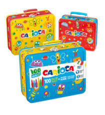 Valigetta in latta Color Kit - 100 pennarelli e album da colorare - Carioca Valigetta in latta Color Kit - 100 pennarelli e album da colorare - Carioca