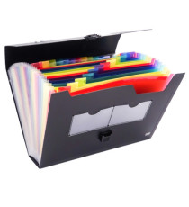 Valigetta portadocumenti - 25 tasche colorate - PPL - nero - Lebez